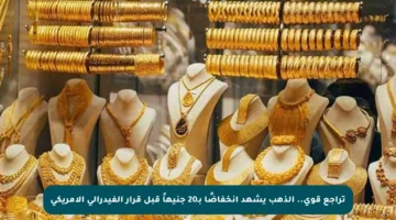 تراجع قوي.. الذهب يشهد انخفاضًا بـ20 جنيهاً قبل قرار الفيدرالي الأمريكي